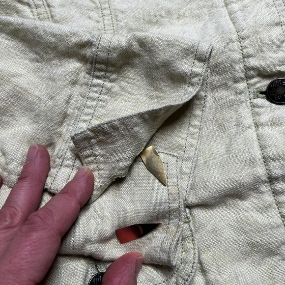 J Jill 100% Linen Jacket Womens Large Lime Green Button Closure Lightweight - Picture 11 of 13